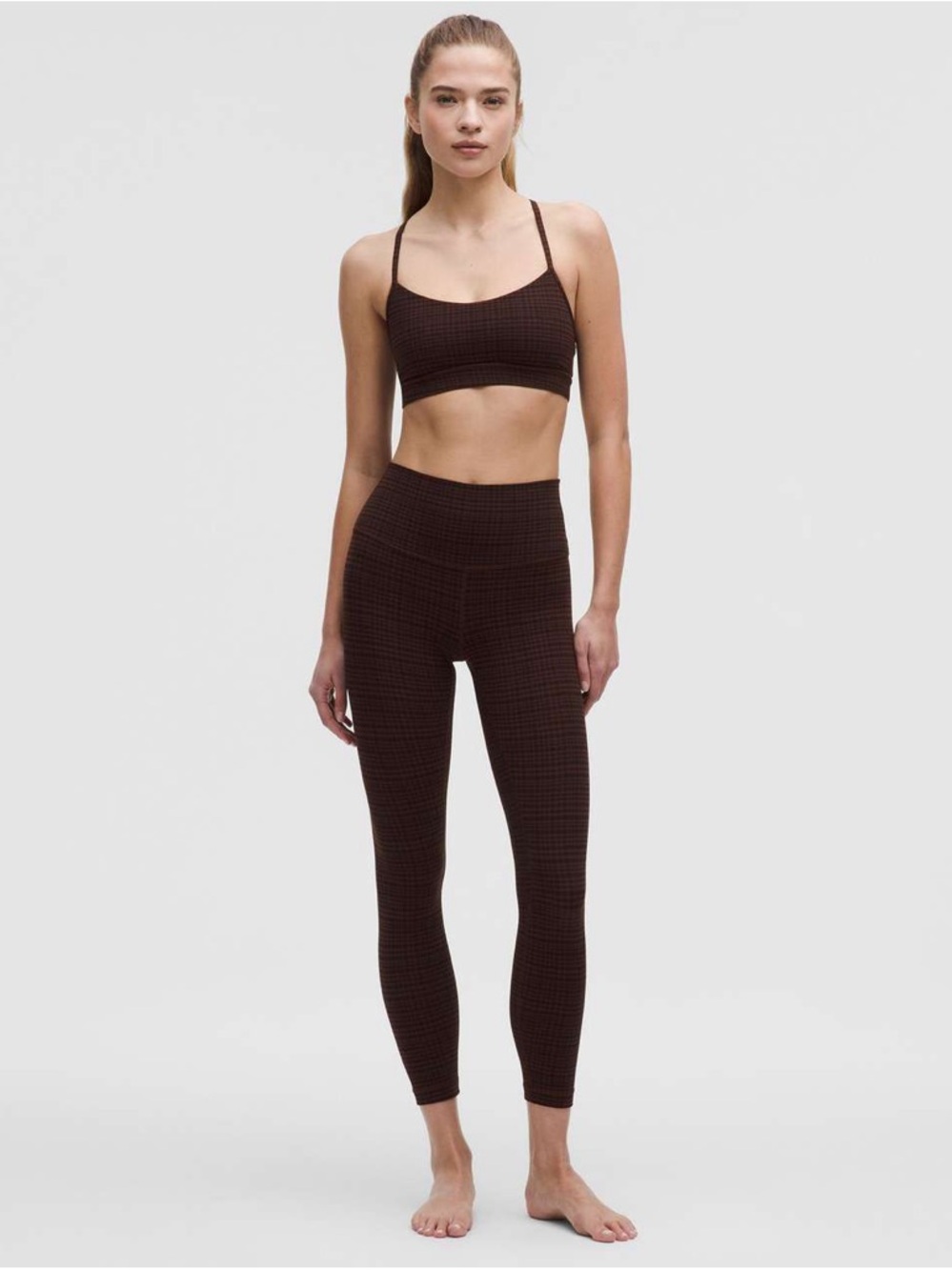 Checkered Lululemon Flow Y Bra Nulu (size 6)